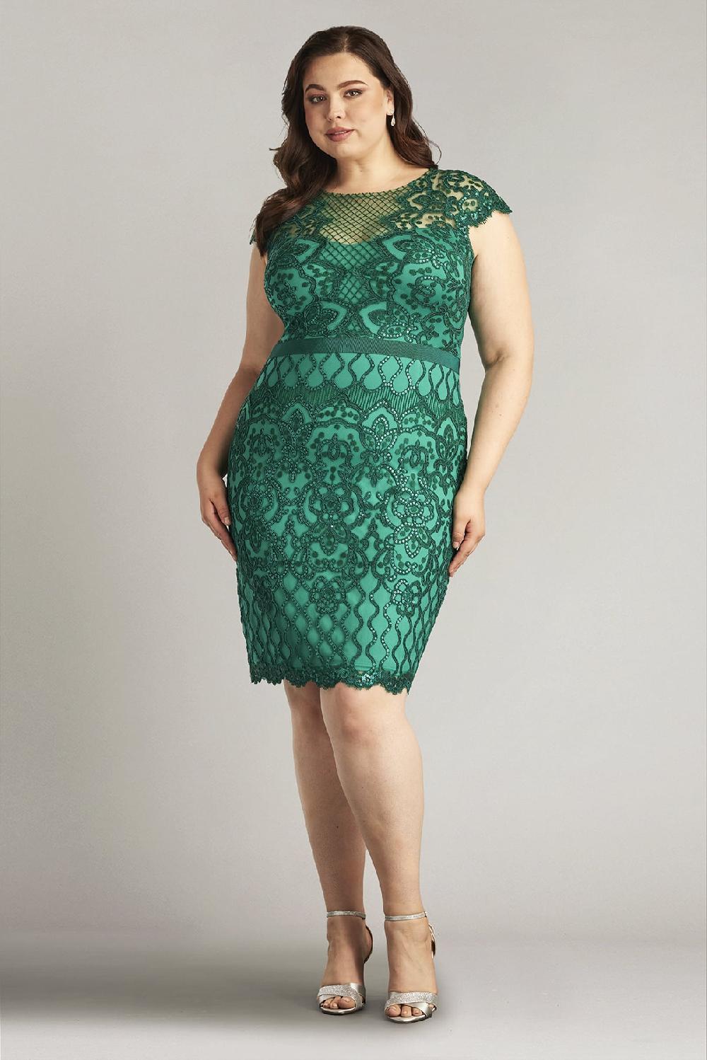 tadashi shoji Miranda Sequin Embroidered Dress - PLUS SIZE