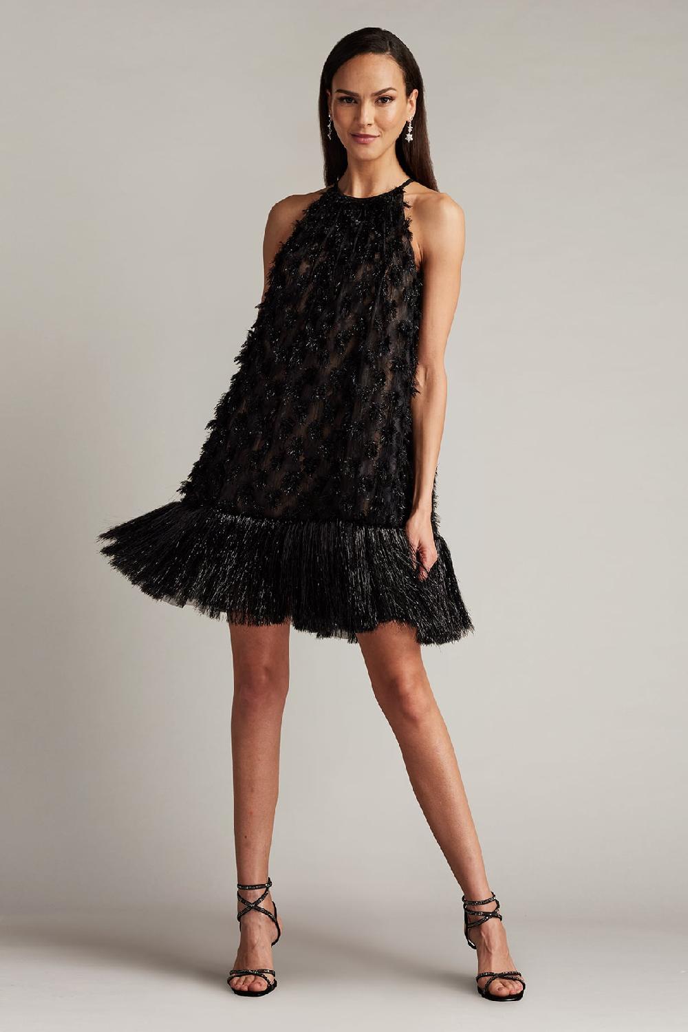 tadashi shoji Prima Sequin Tulle Trapeze Mini Dress