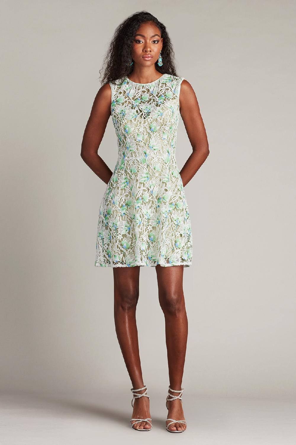 tadashi shoji Pyla 3D Floral Embroidered Mini Dress