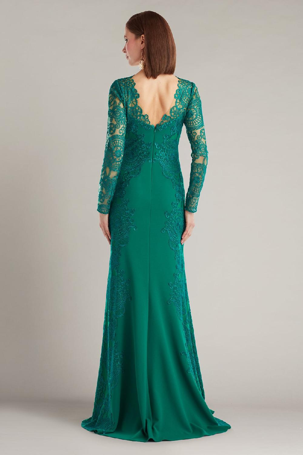 Tadashi Shoji Regal Embroidered Timepiece Lace Gown