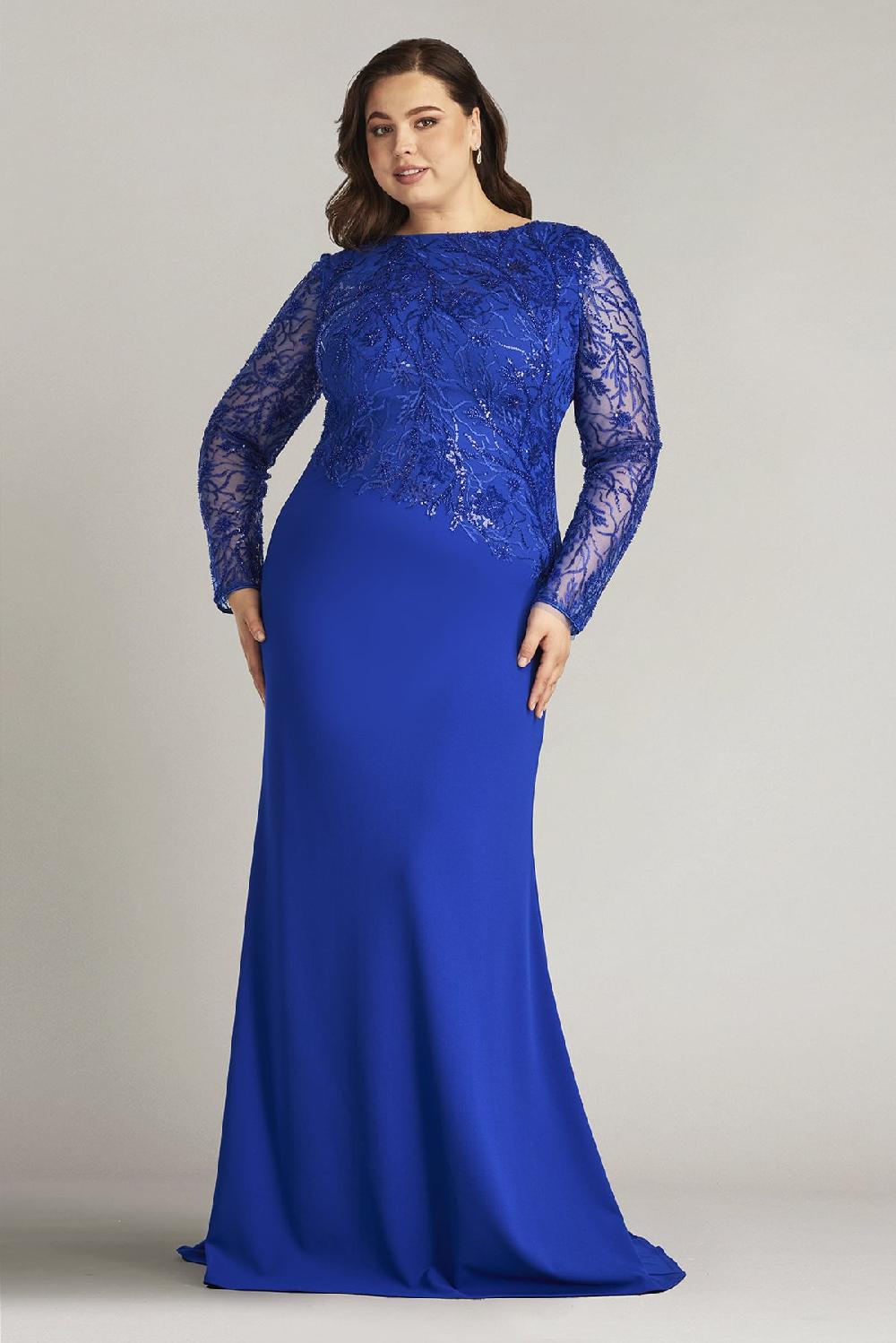 Tadashi Shoji Ren Bead Embroidered Crepe Gown - PLUS SIZE