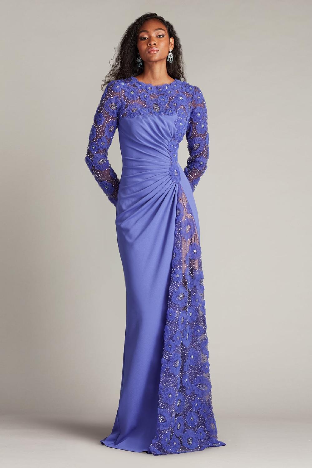 Tadashi Shoji Sagamore Ribbon Flower Embellished Gown