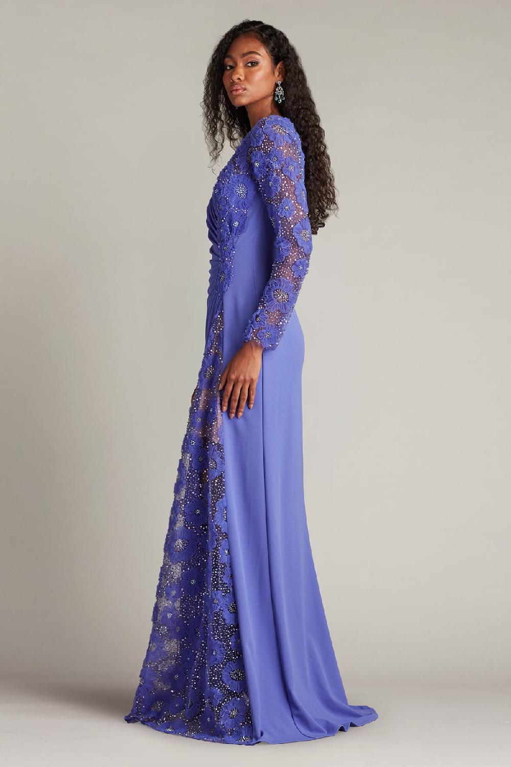 Tadashi Shoji Sagamore Ribbon Flower Embellished Gown