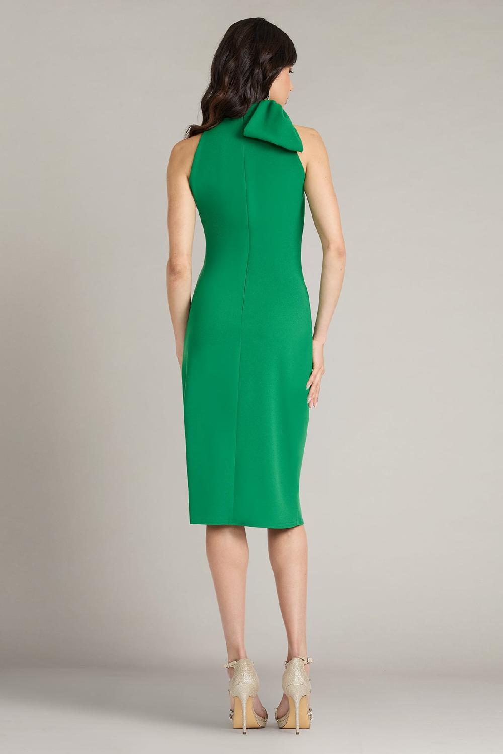 Tadashi Shoji Sims Taffeta Shoulder Bow Halter Dress