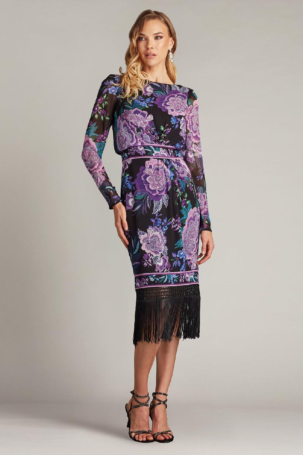 tadashi shoji Akilah Floral Blouson Midi Dress