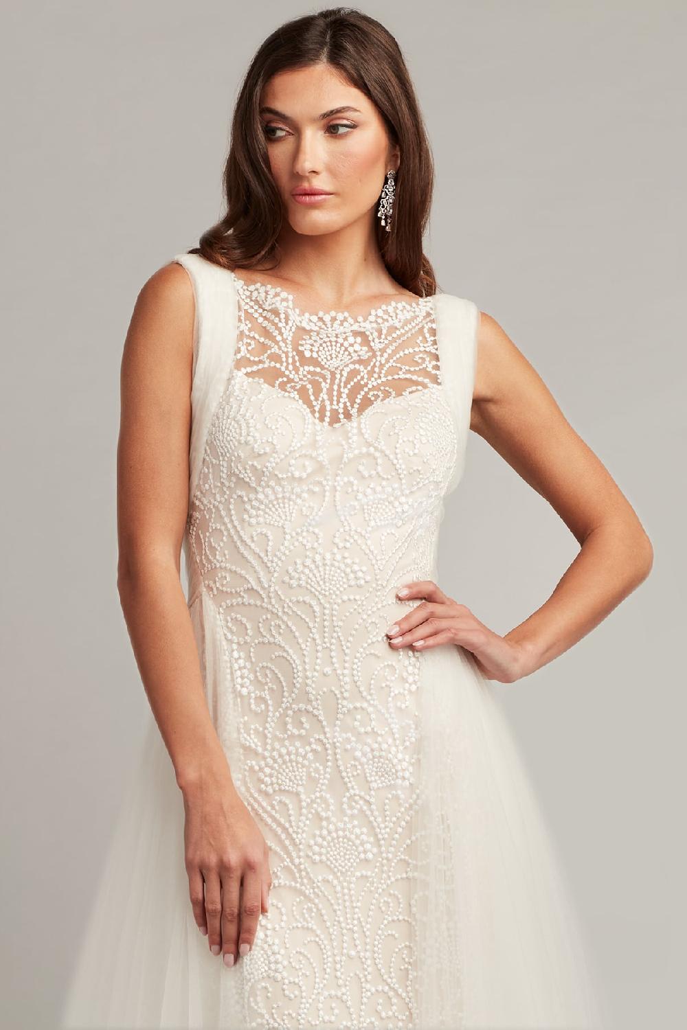 Tadashi Shoji Alamo Dot Embroidered Bridal Gown