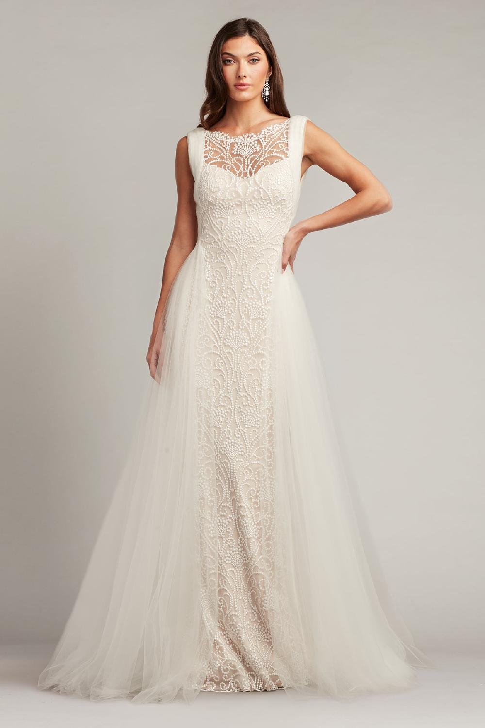 tadashi shoji Alamo Dot Embroidered Bridal Gown