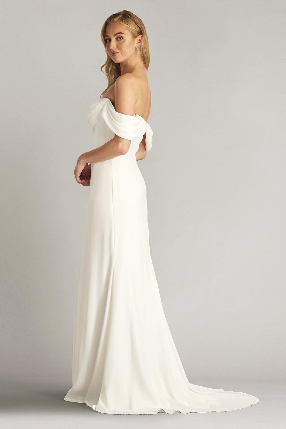 Tadashi Shoji Amishta Off-The-Shoulder Crepe Gown