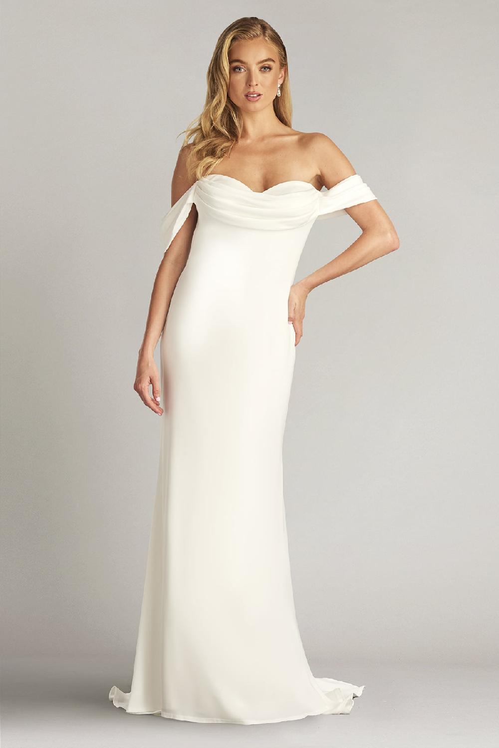 tadashi shoji Amishta Off-The-Shoulder Crepe Gown