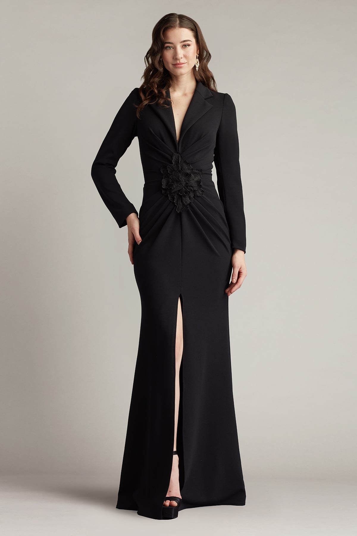 tadashi shoji Ardela Center Front Ruffle Gown