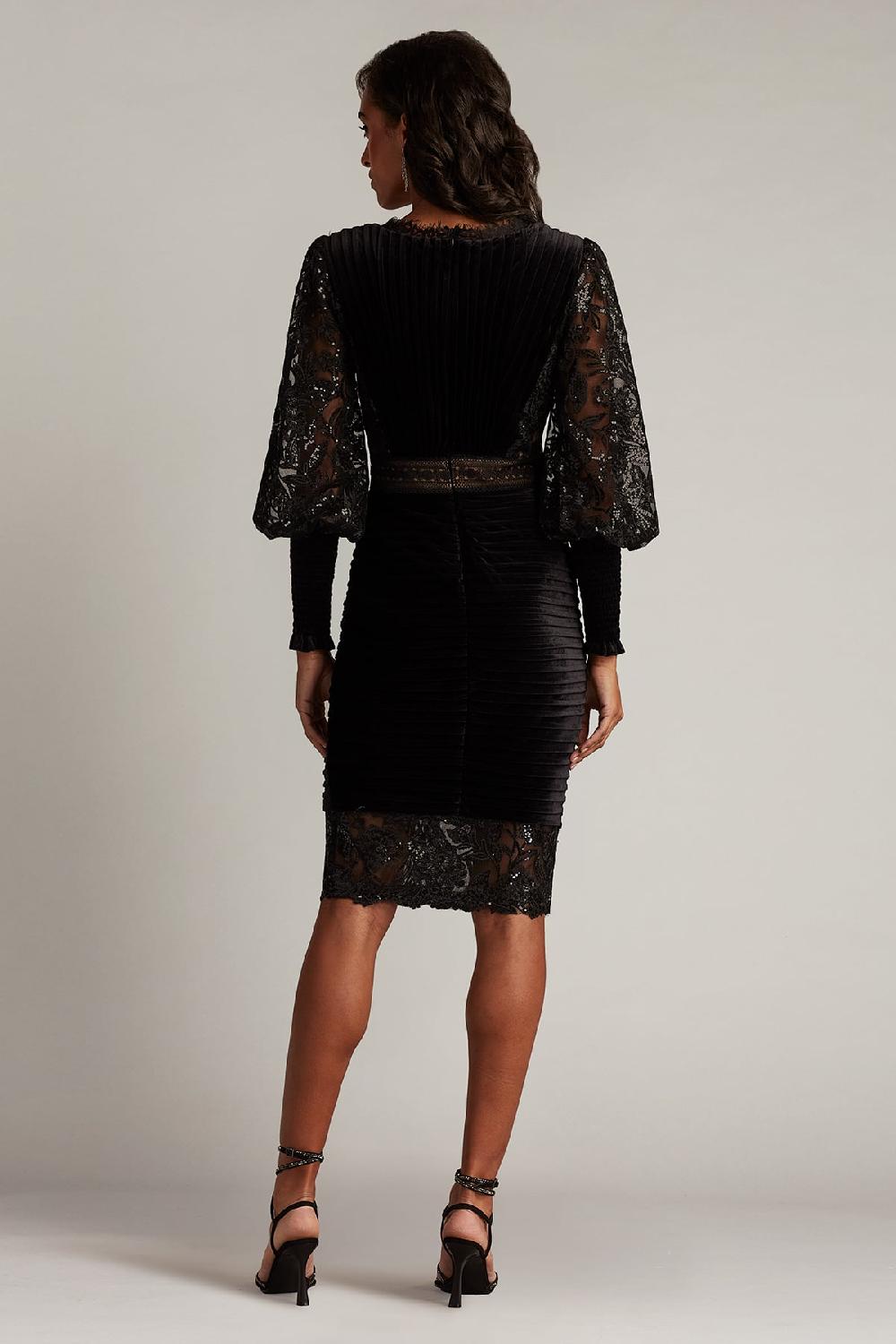 Tadashi Shoji Avalon Pleated Velvet Cocktail Dress