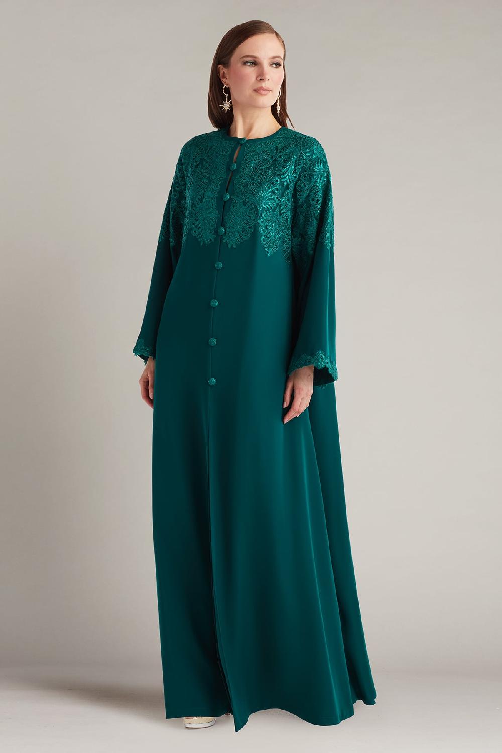 Tadashi Shoji Avant Embroidered Caftan Gown
