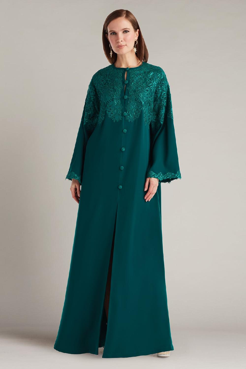 tadashi shoji Avant Embroidered Caftan Gown