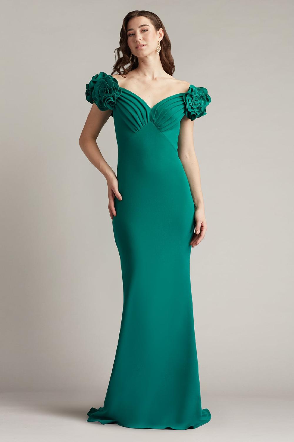 tadashi shoji Avenne Rosette-Embellished Gown