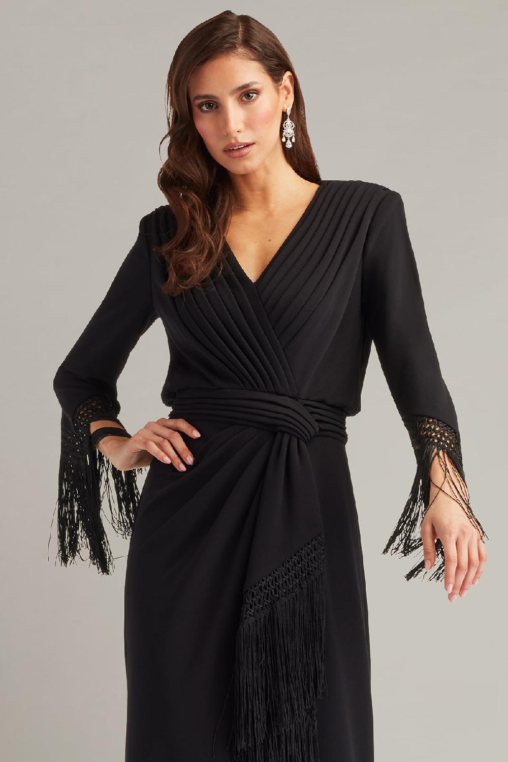 Tadashi Shoji Azie Fringe Midi Dress