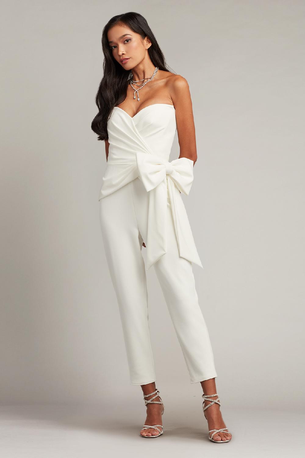Tadashi Shoji Banks Bow Waist Jumpsuit
