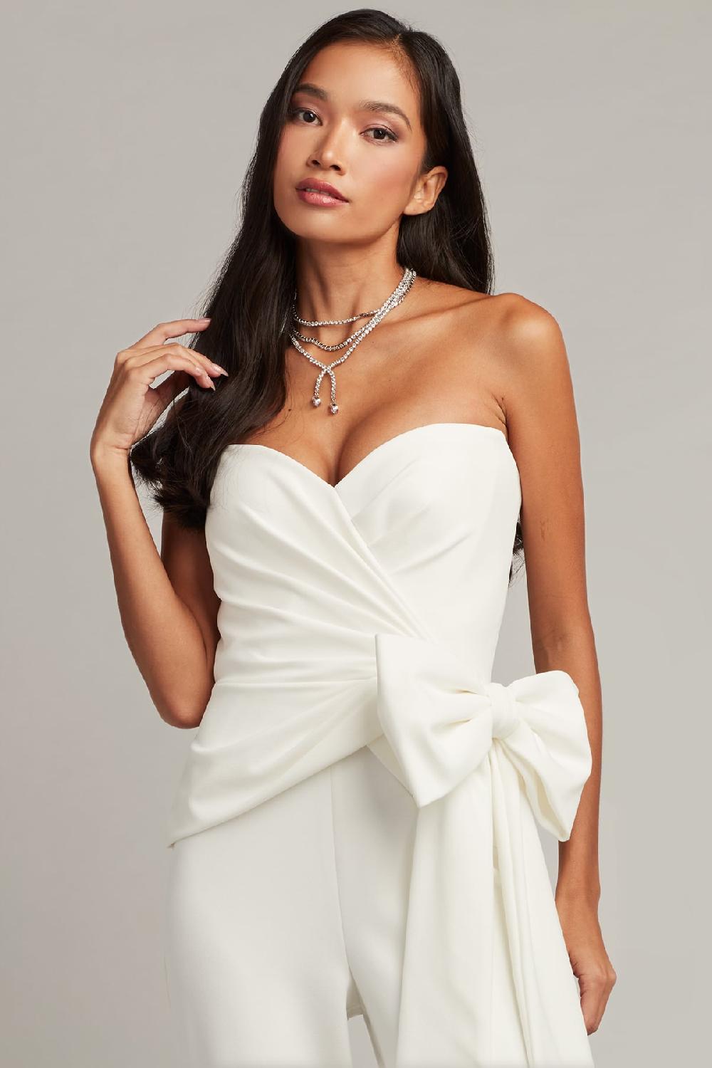 Tadashi Shoji Banks Bow Waist Jumpsuit