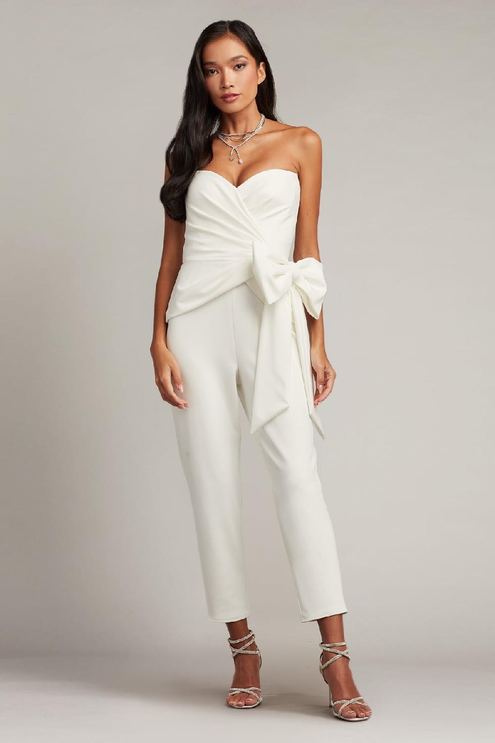 tadashi shoji Banks Bow Waist Jumpsuit