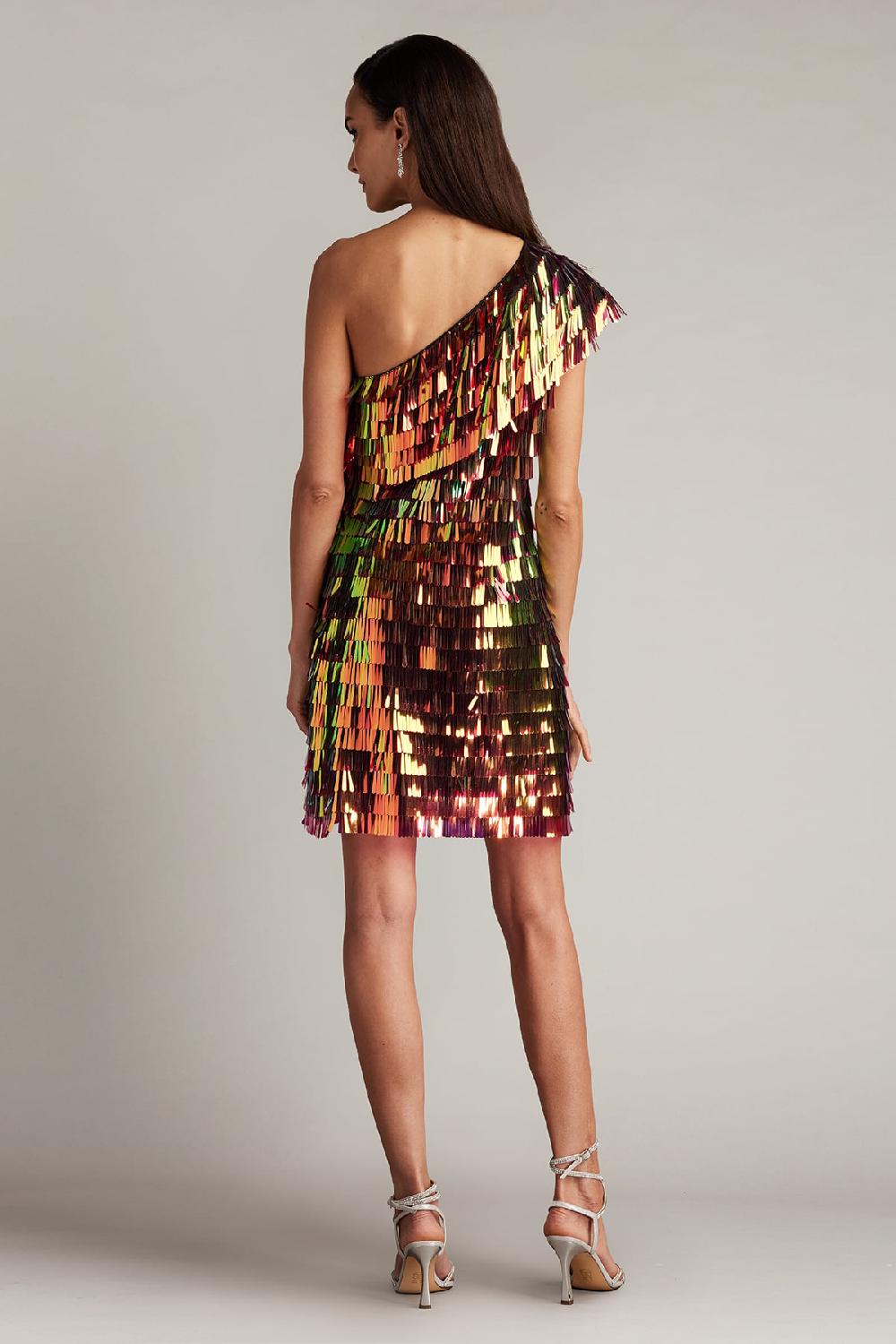 Tadashi Shoji Bina Sequin Fringe Mini Dress