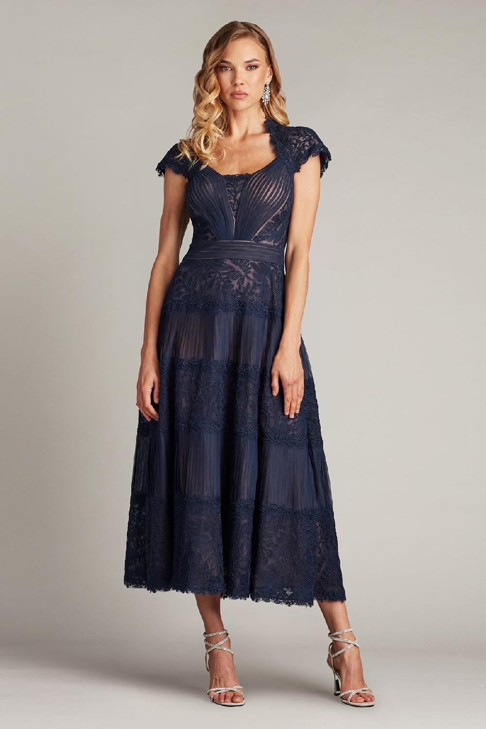 tadashi shoji Boette Lace Tea-Length Dress