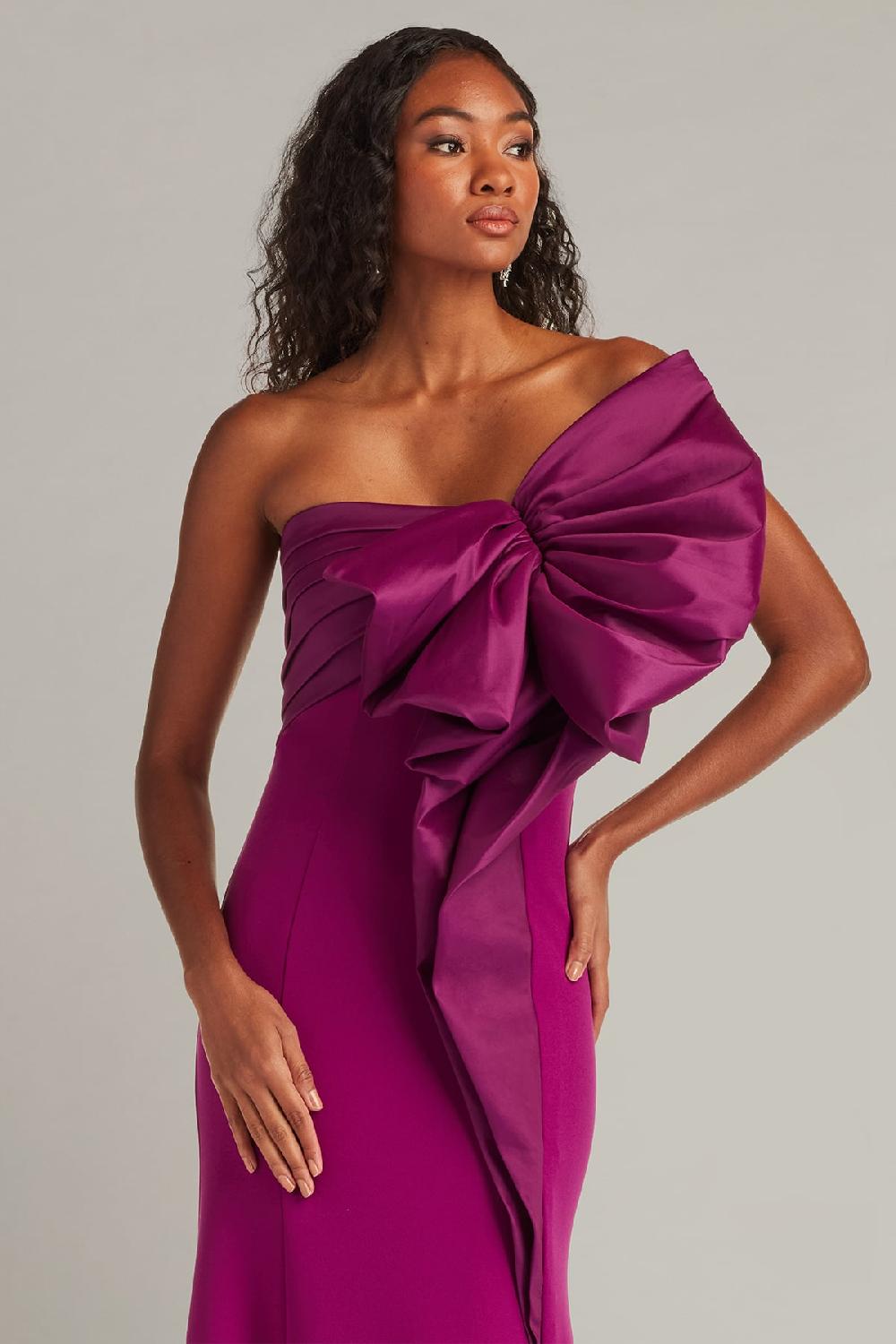 Tadashi Shoji Breton Sculpted Bow Gown