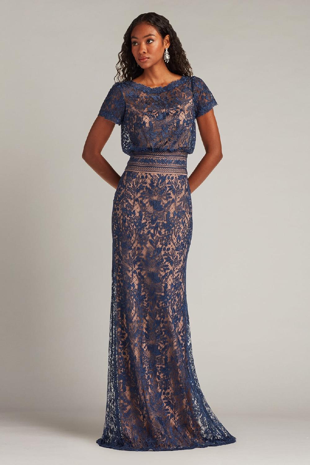 tadashi shoji Calista Embroidered Blouson Gown