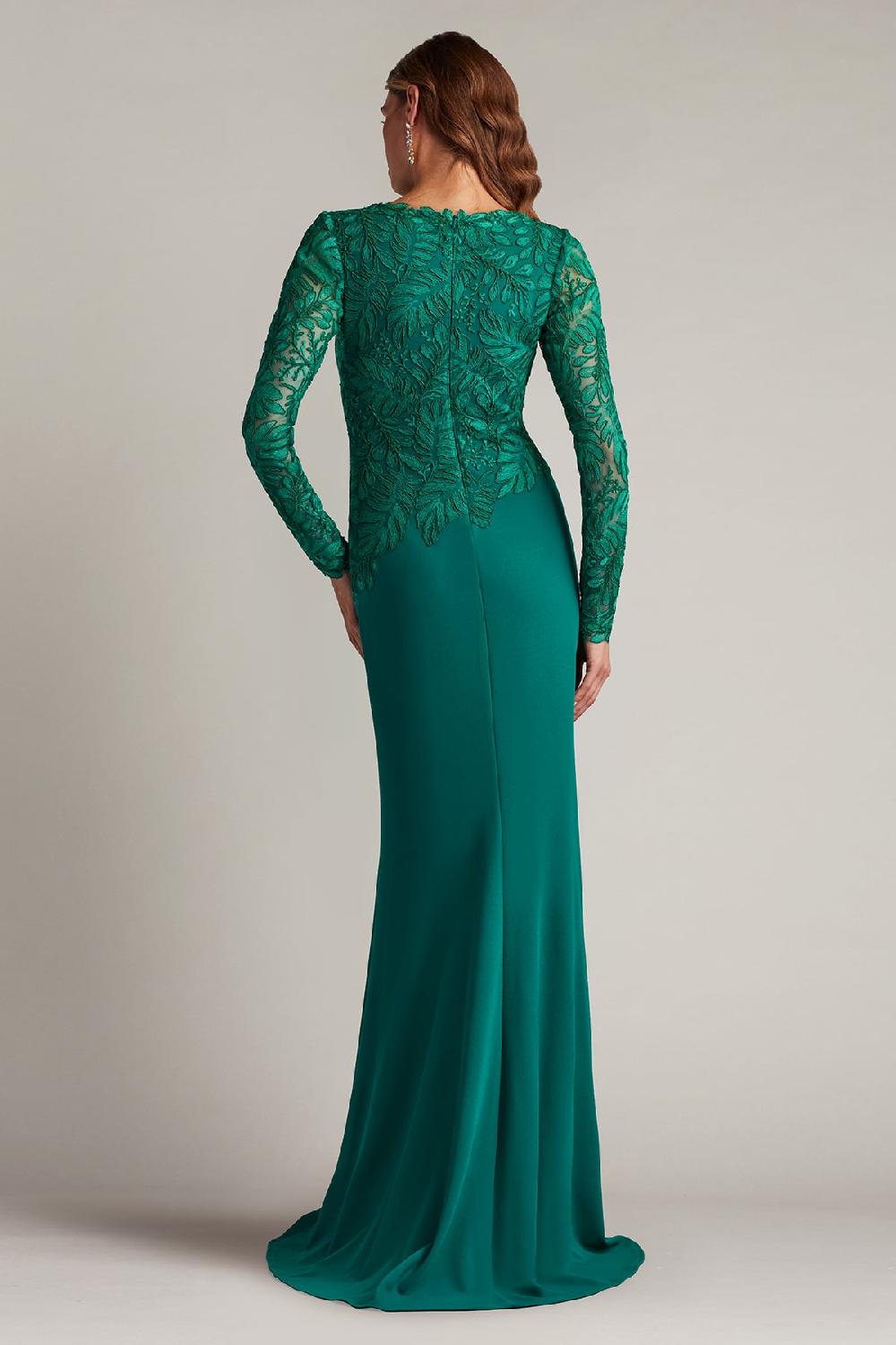 Tadashi Shoji Caliste Embroidered Crepe Gown