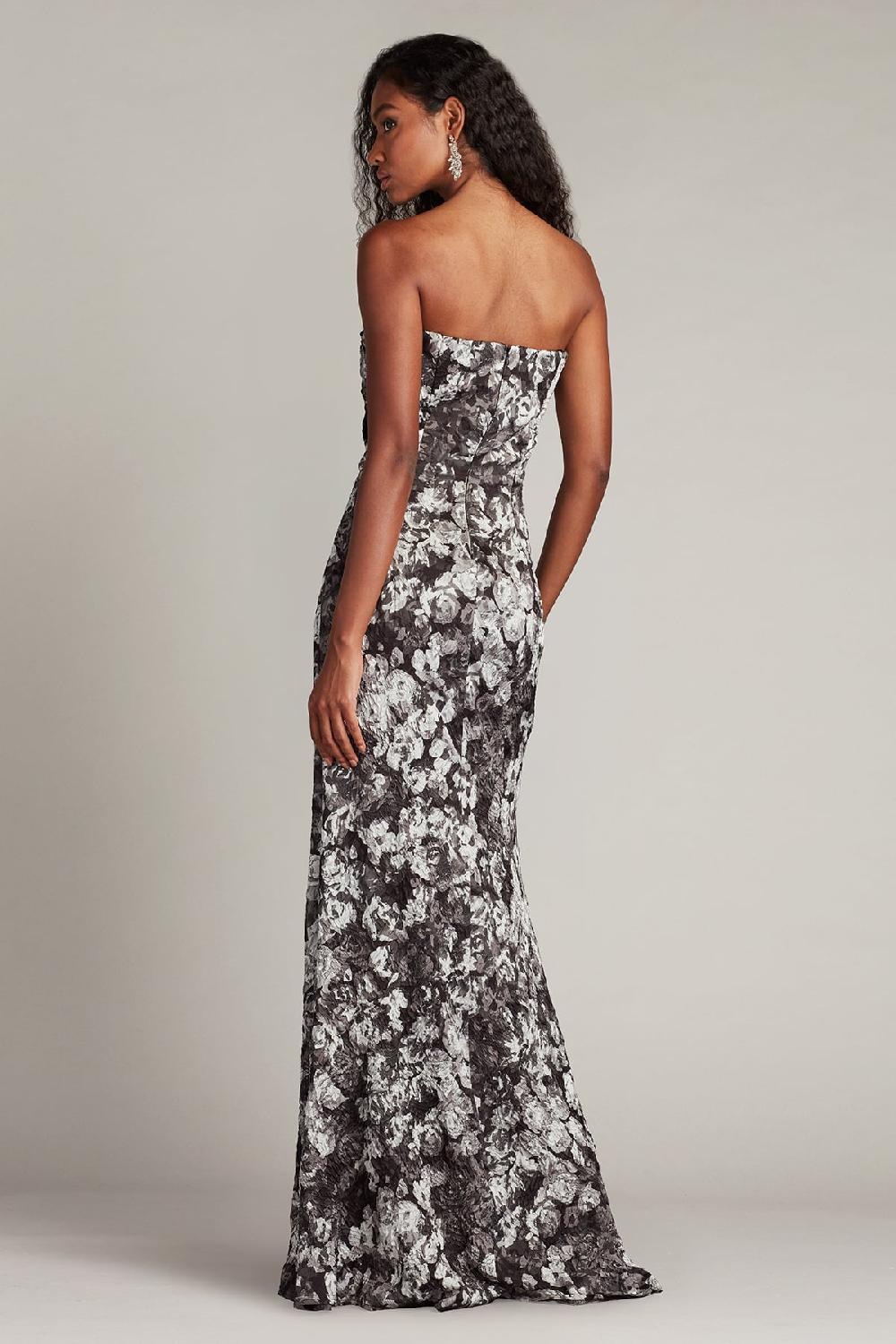 Tadashi Shoji Carnie Strapless Floral Print Gown