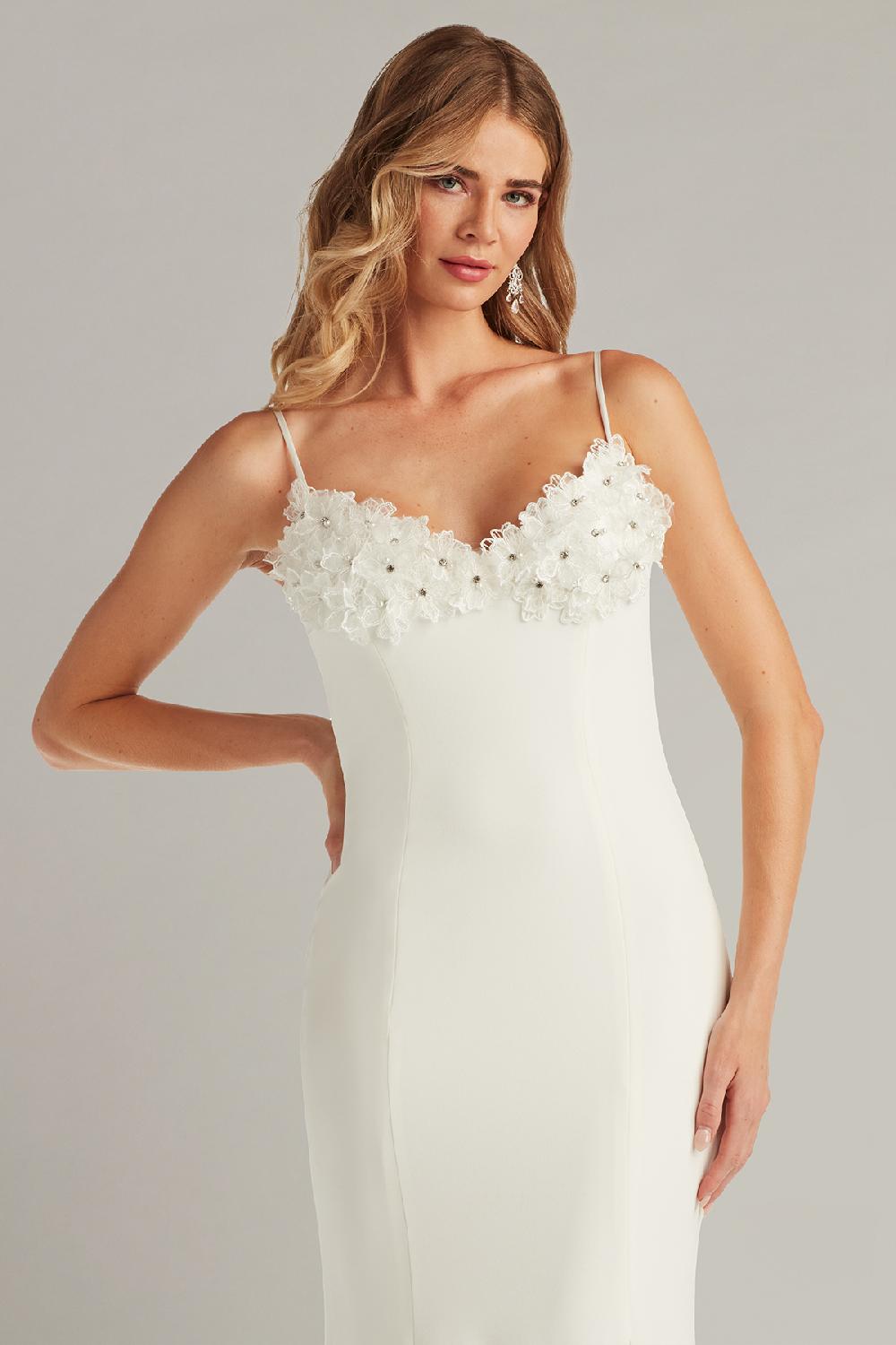 Tadashi Shoji Couteau Flower Embellished Gown