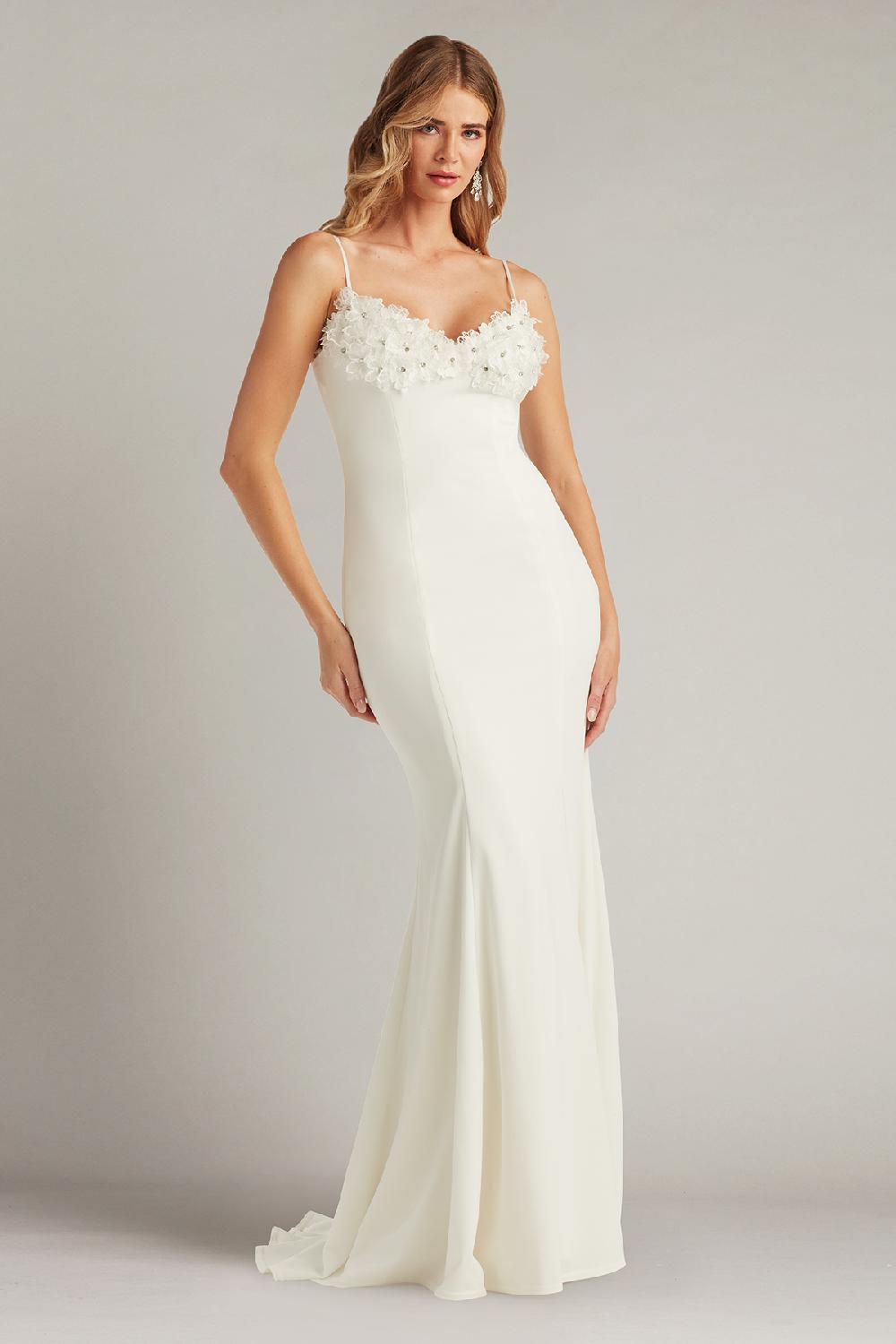 tadashi shoji Couteau Flower Embellished Gown