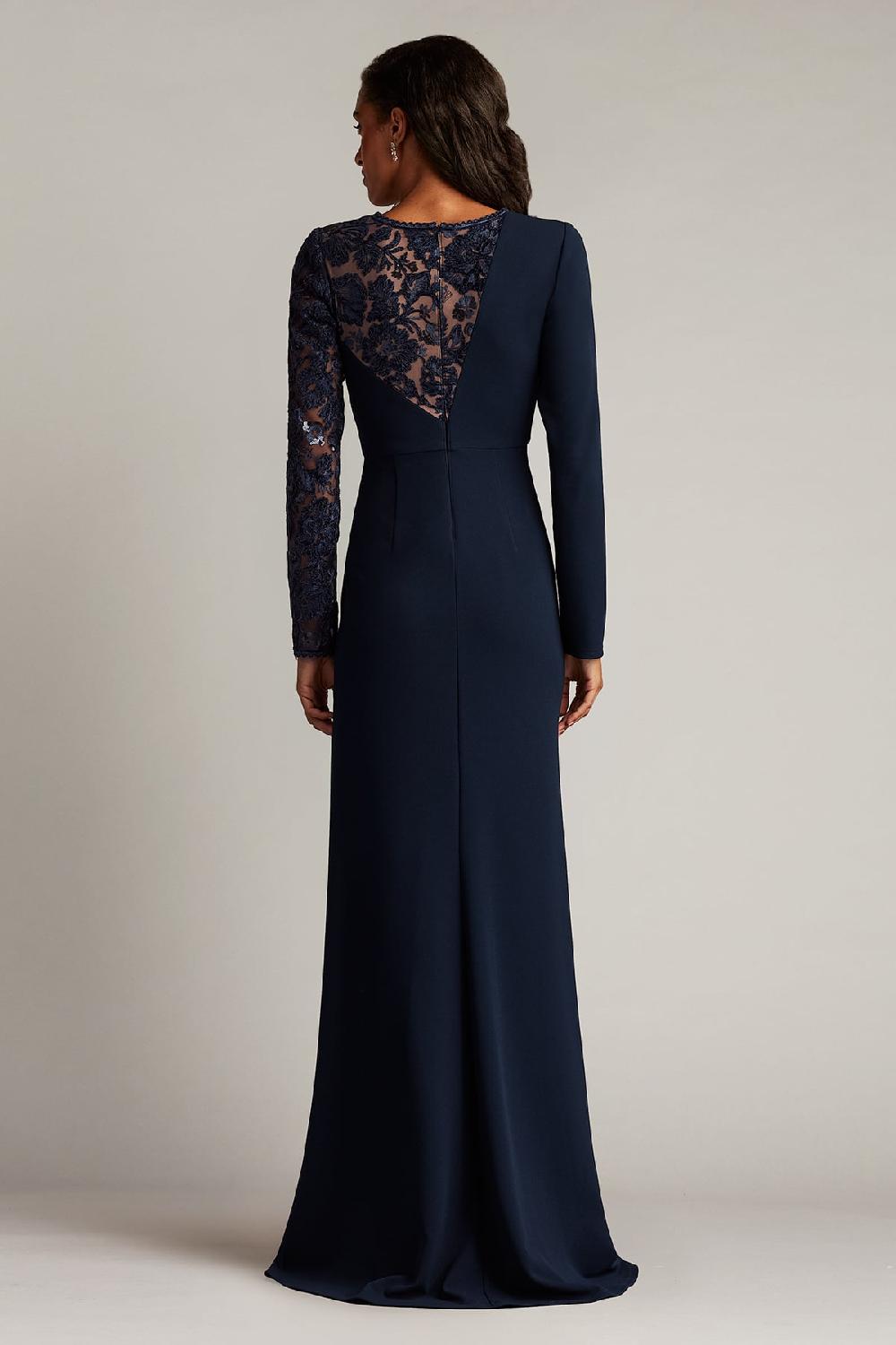 Tadashi Shoji Devika Embroidered Twist-Drape Gown