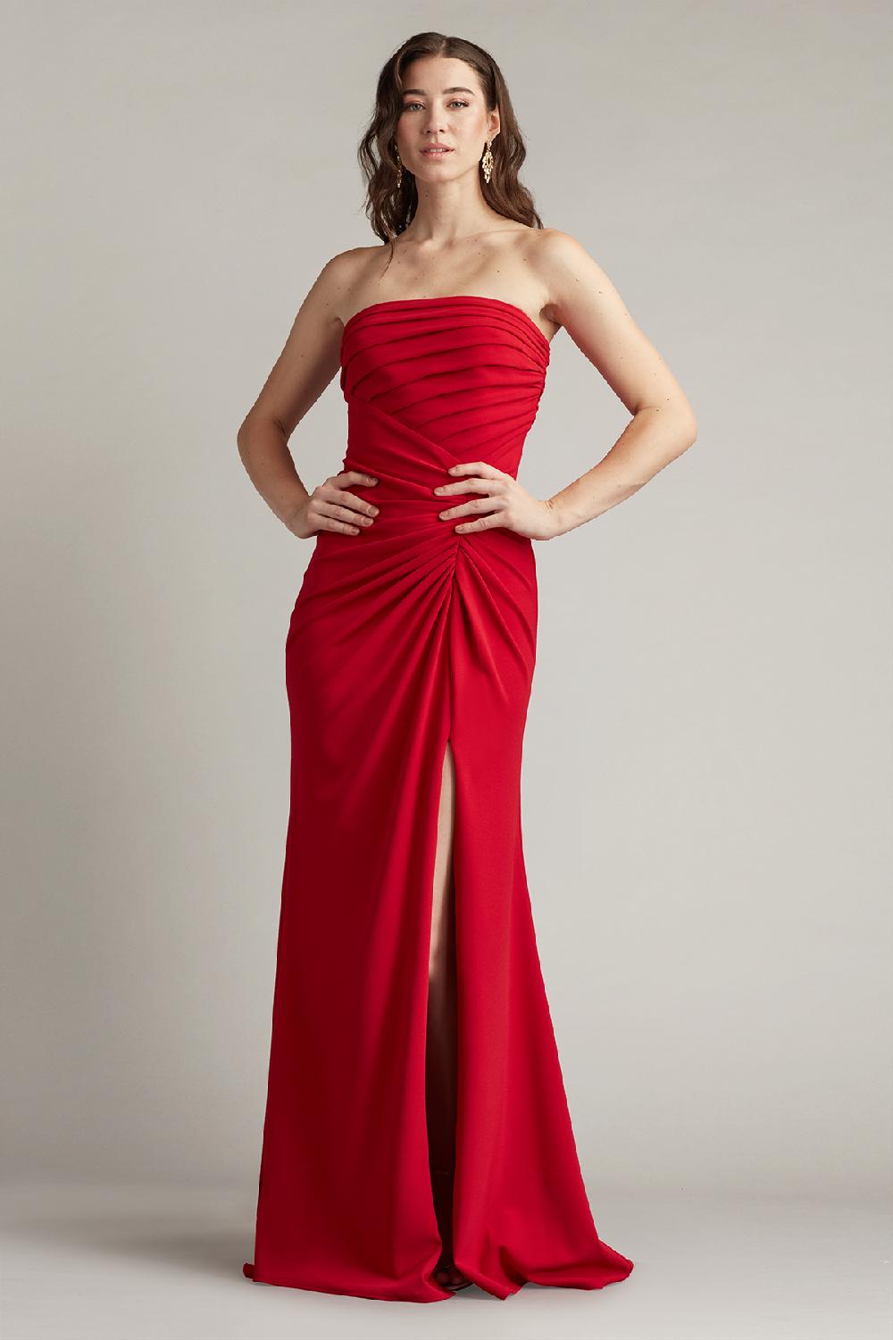 Tadashi Shoji Dorsett Pleated Crepe Gown