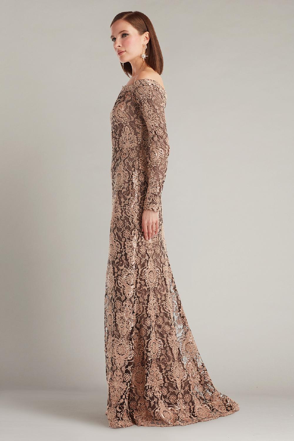 Tadashi Shoji Elisara Sequin Embroidered Gown