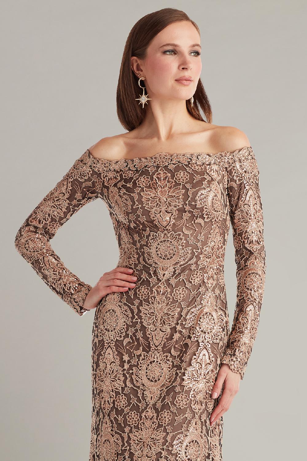 Tadashi Shoji Elisara Sequin Embroidered Gown