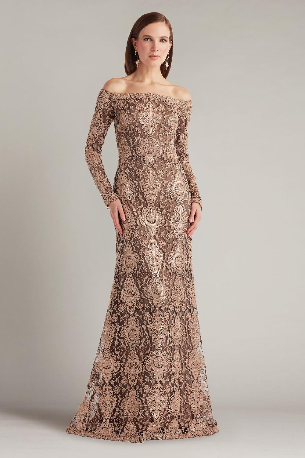 tadashi shoji Elisara Sequin Embroidered Gown