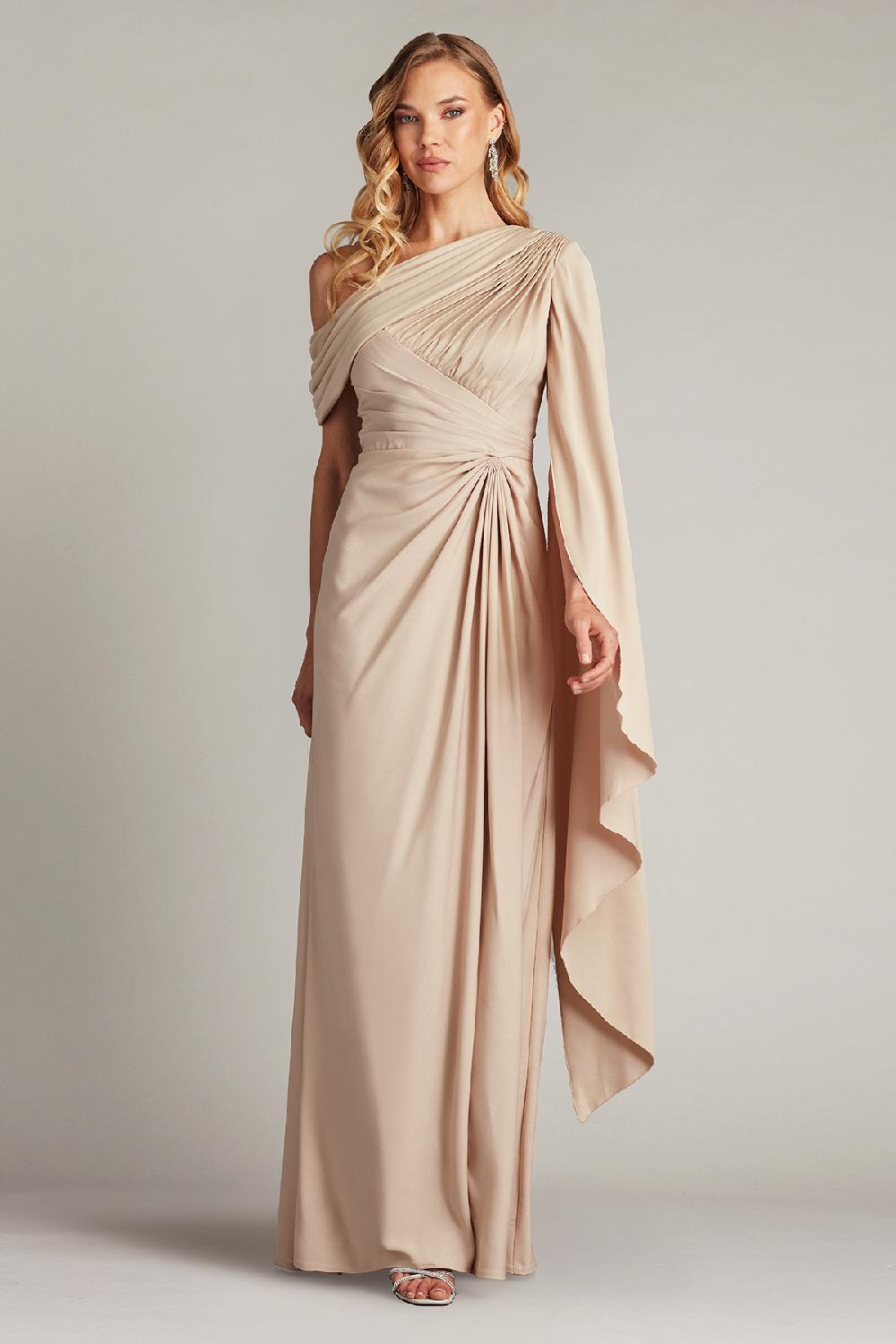 tadashi shoji Ember Cape Sleeve Gown