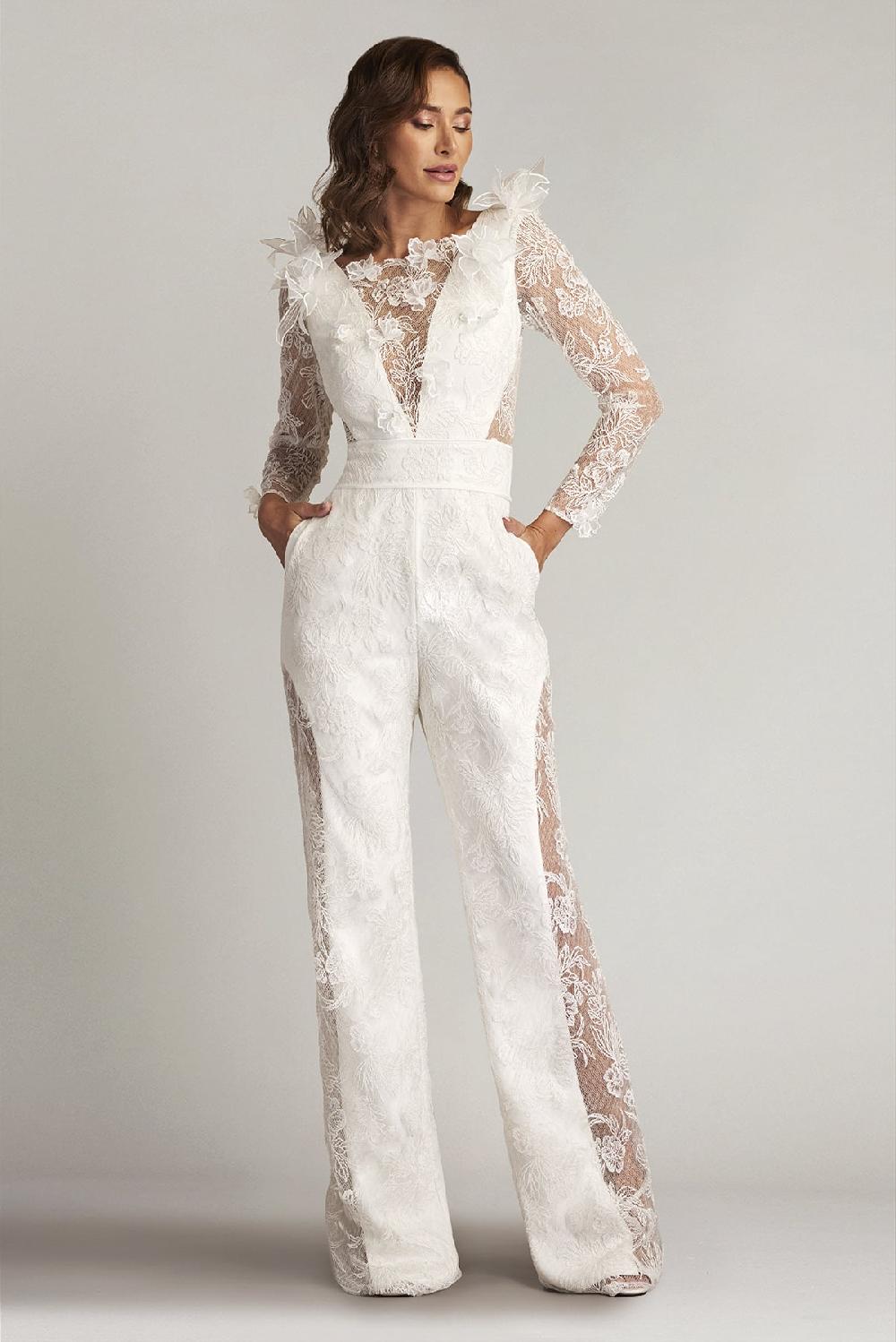 Tadashi Shoji Enger 3D Floral Embroidered Jumpsuit