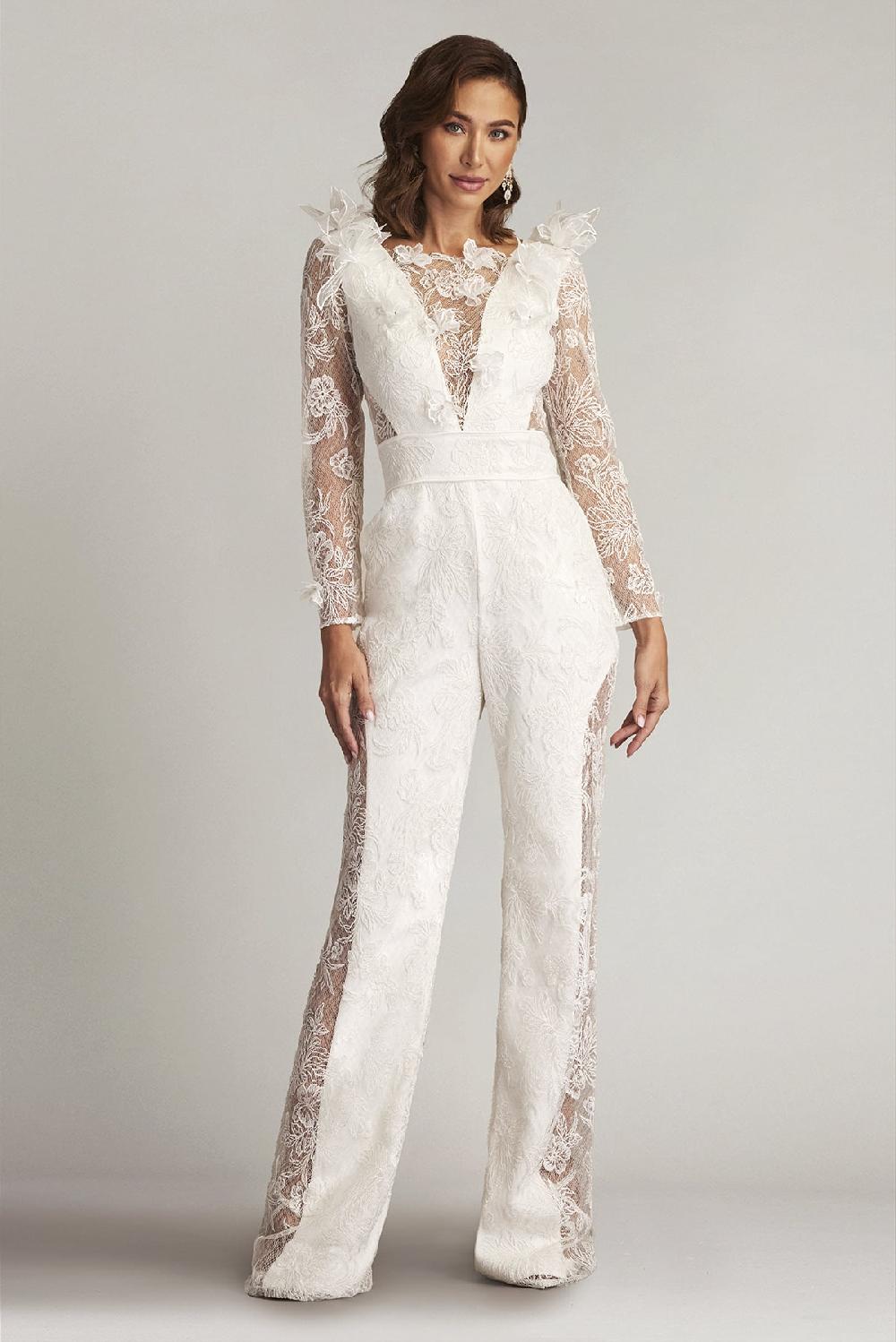tadashi shoji Enger 3D Floral Embroidered Jumpsuit