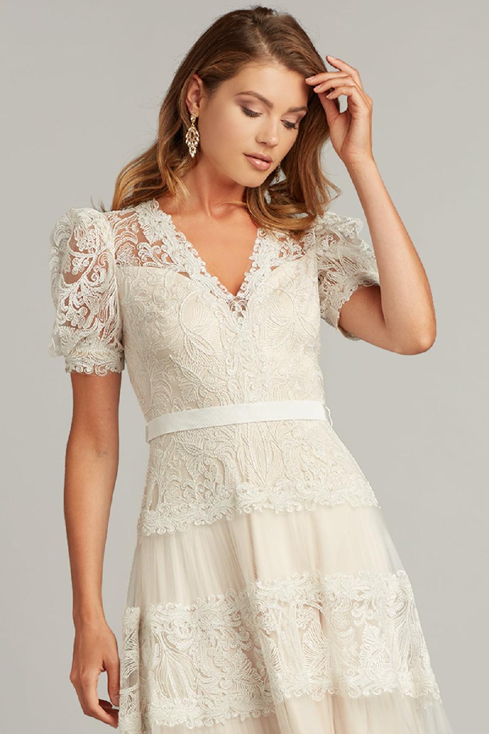 Tadashi Shoji Fatiha Floral Lace & Chiffon Dress