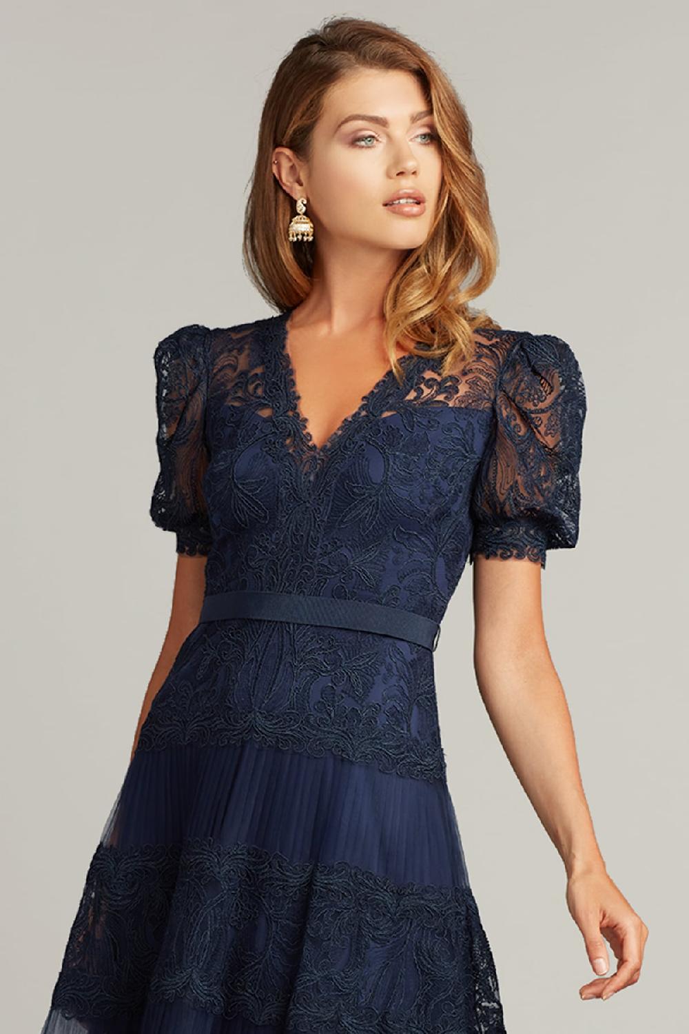 Tadashi Shoji Fatiha Floral Lace & Chiffon Dress