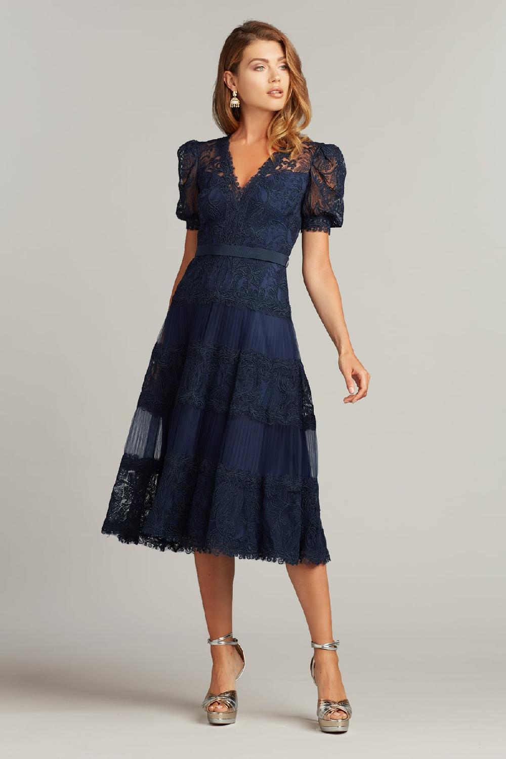 tadashi shoji Fatiha Floral Lace & Chiffon Dress