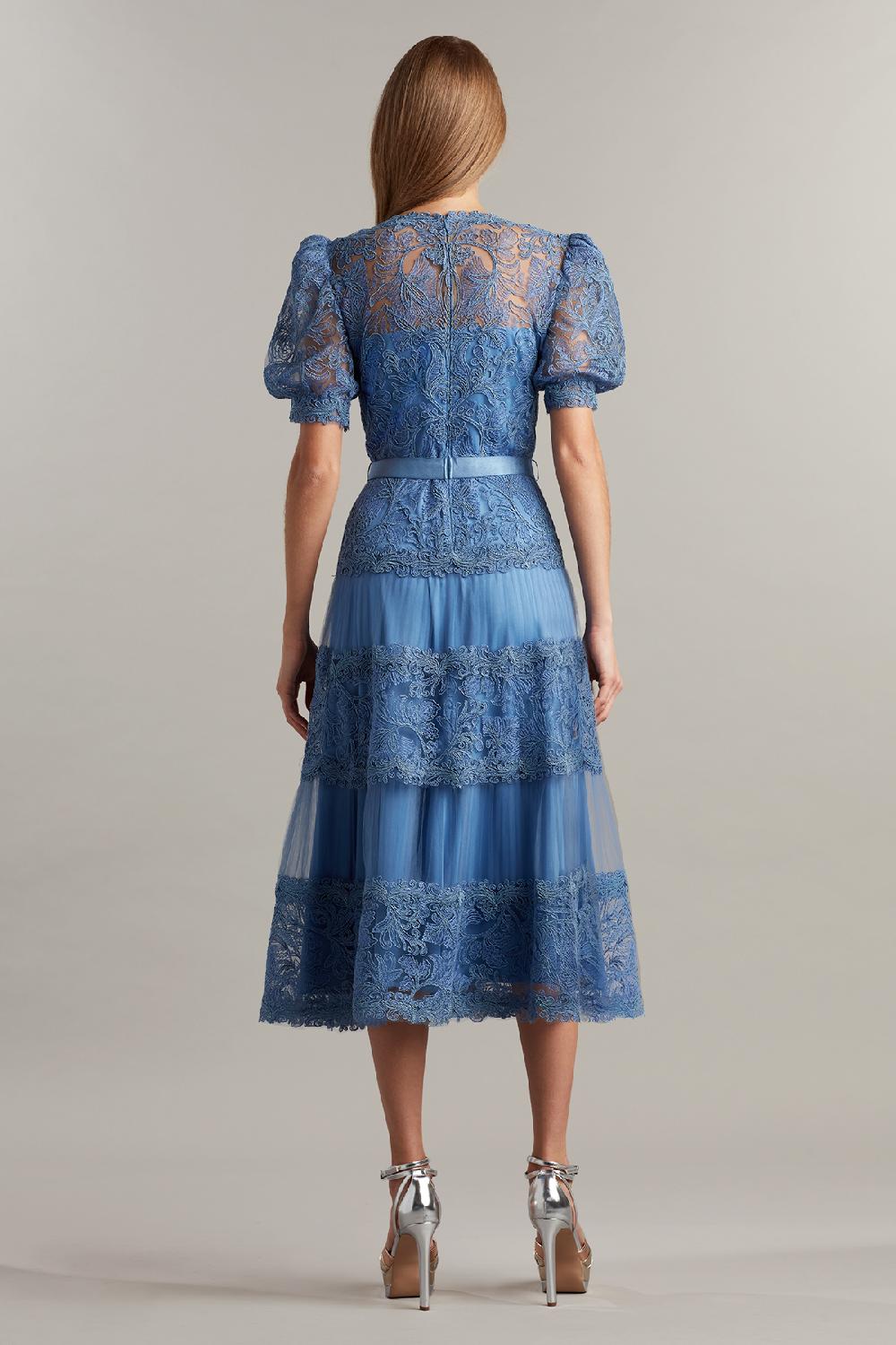 Tadashi Shoji Fatiha Floral Lace & Chiffon Dress