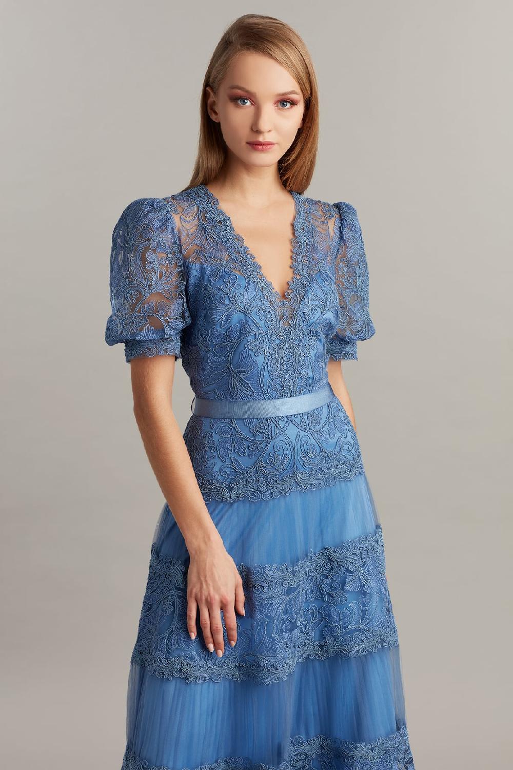 Tadashi Shoji Fatiha Floral Lace & Chiffon Dress