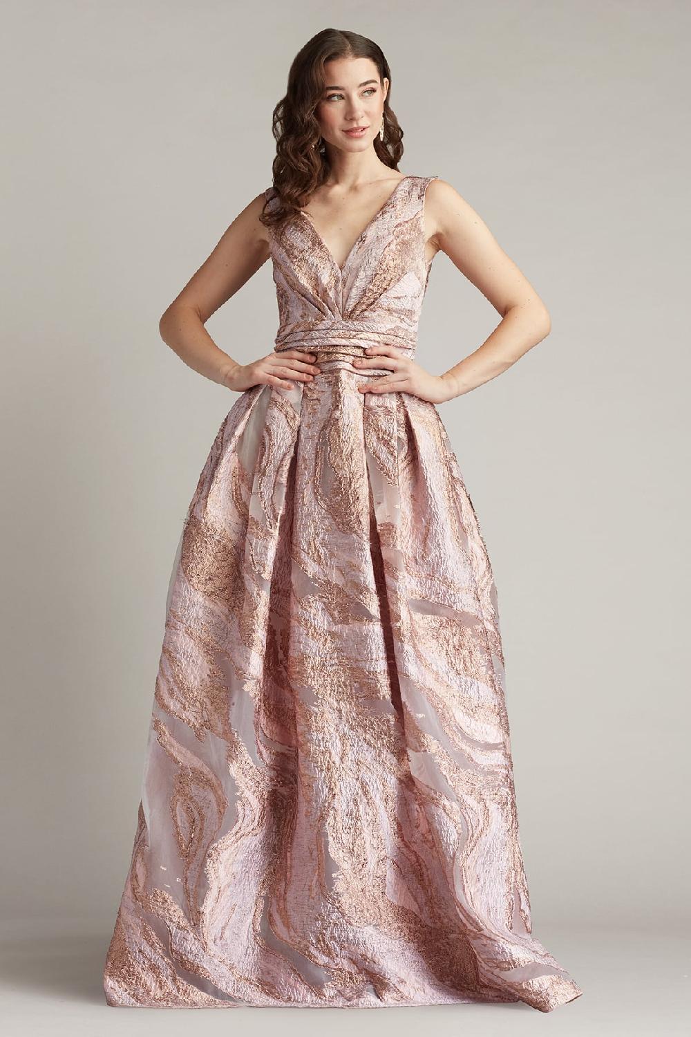 Tadashi Shoji Fontaine Gilded Ball Gown