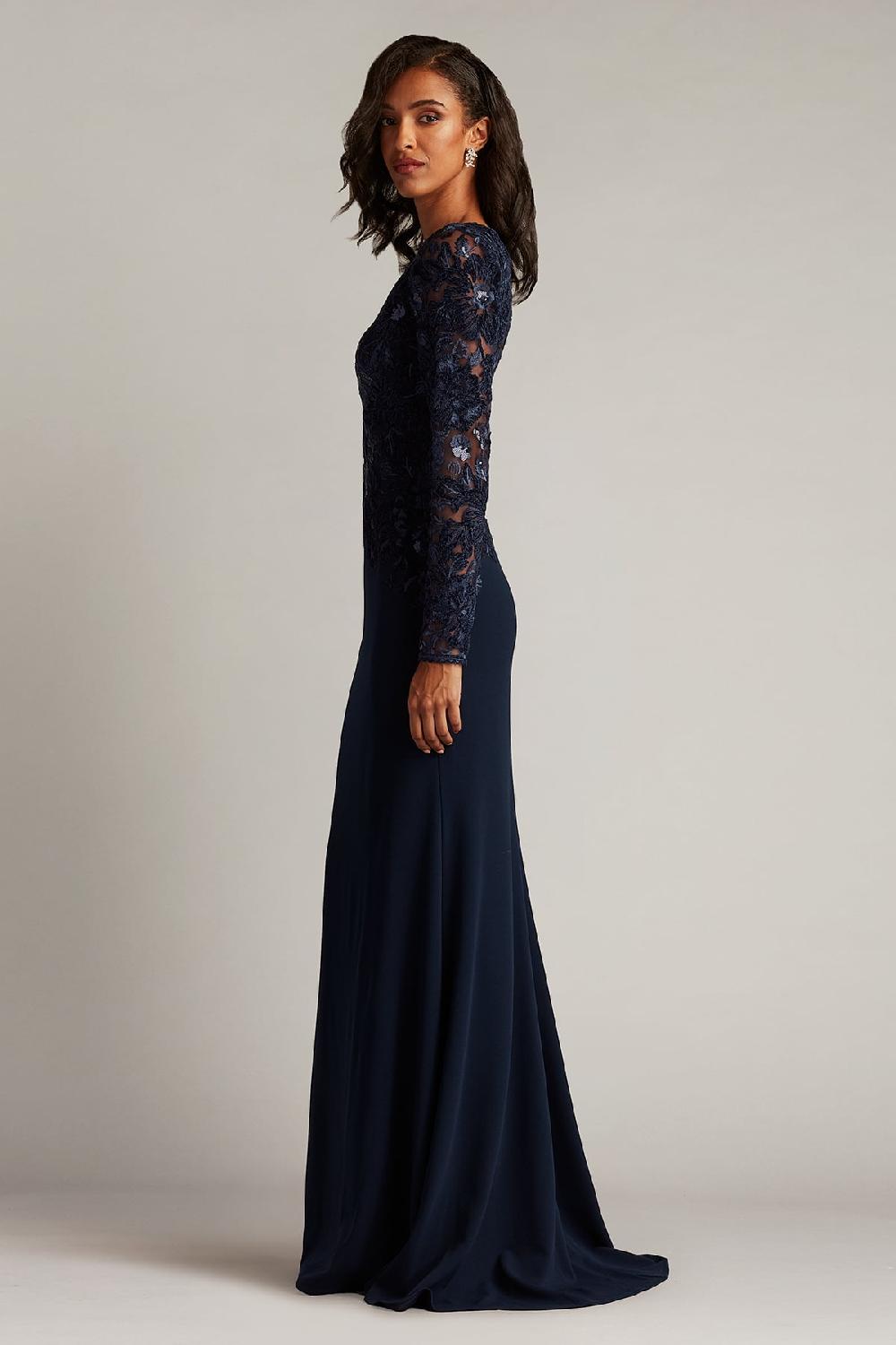 Tadashi Shoji Forena Embroidered Crepe Gown