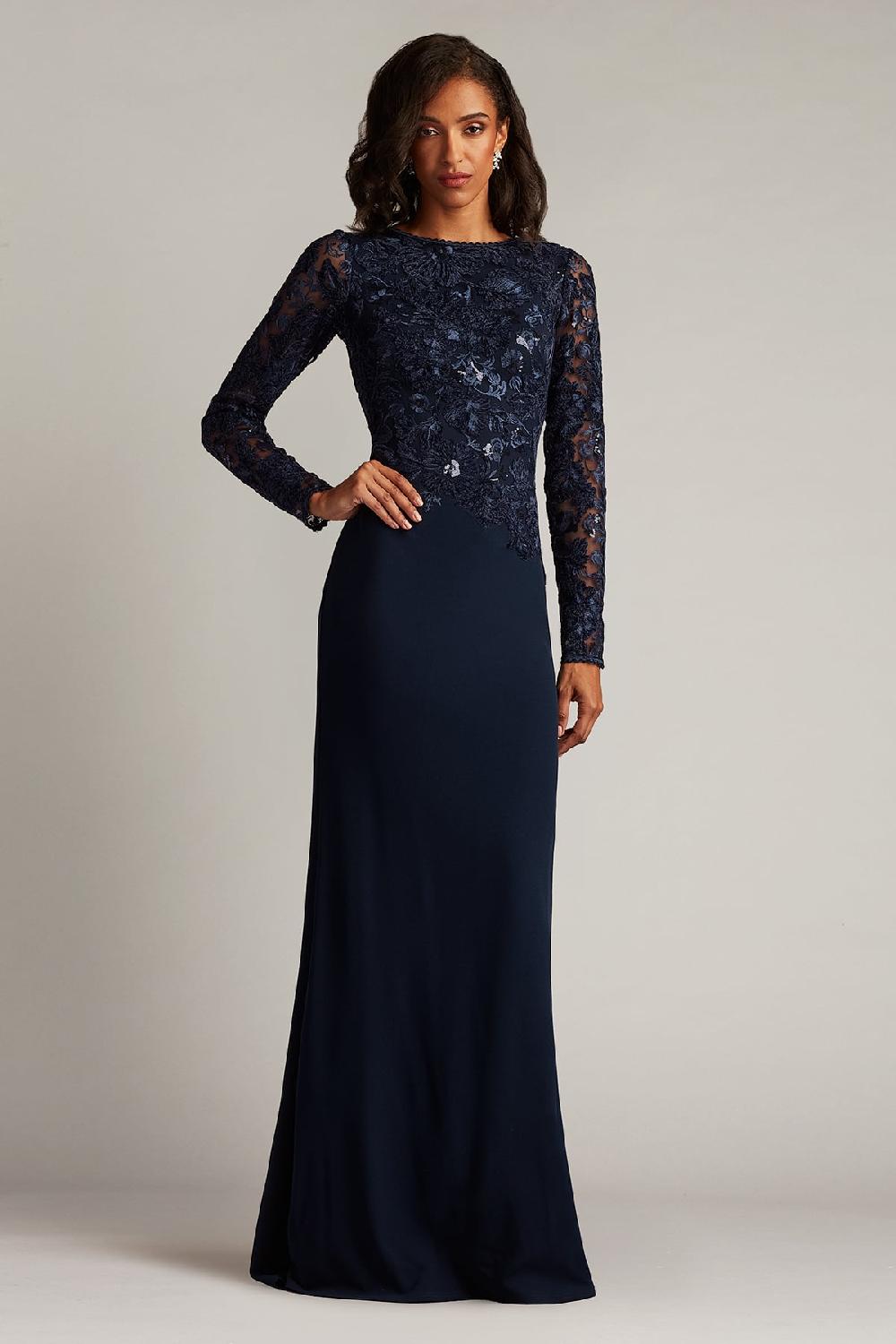 tadashi shoji Forena Embroidered Crepe Gown