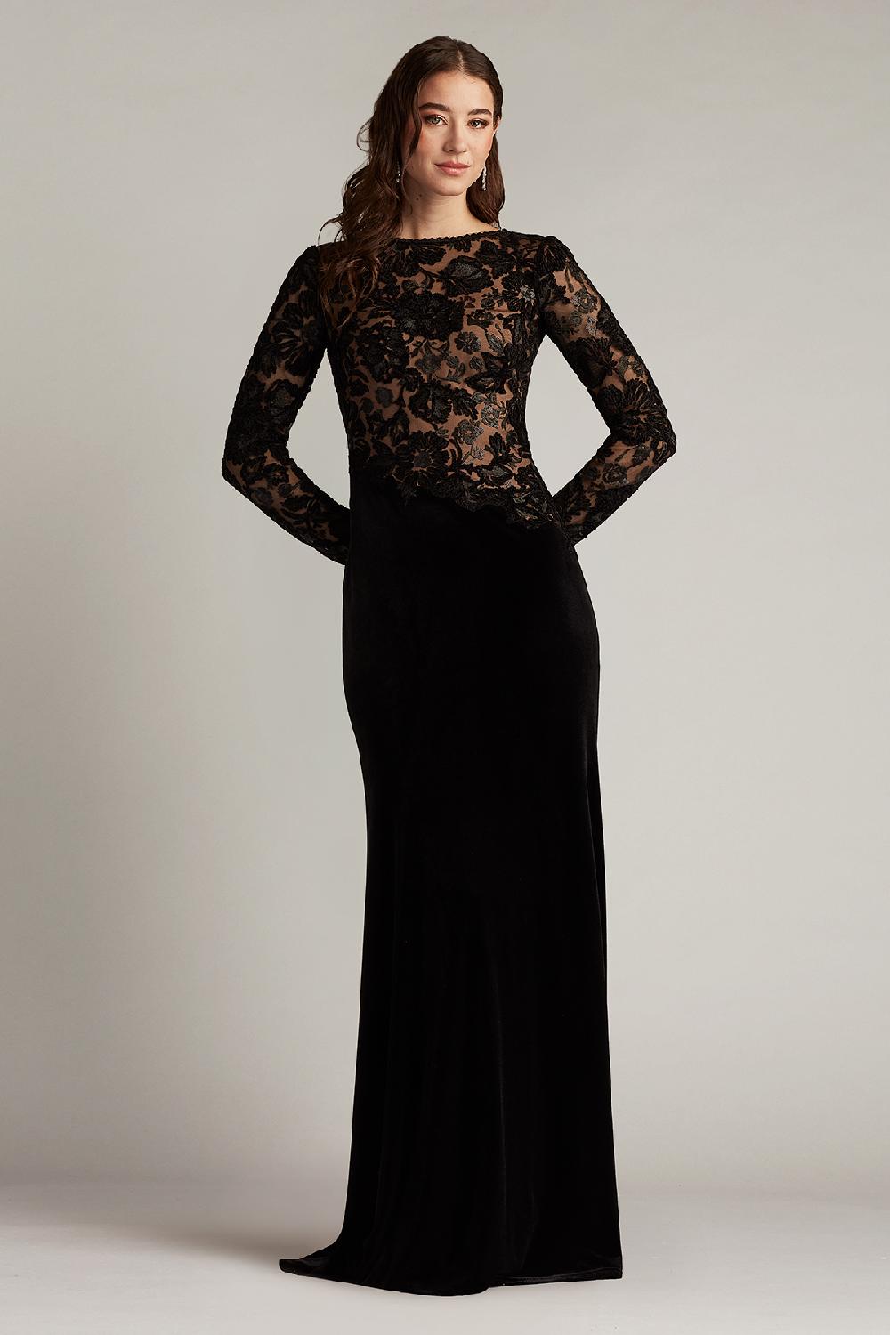 tadashi shoji Forena Embroidered Crepe Gown