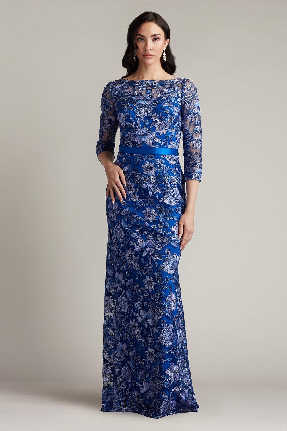 tadashi shoji Fulcher Embroidered Illusion Gown