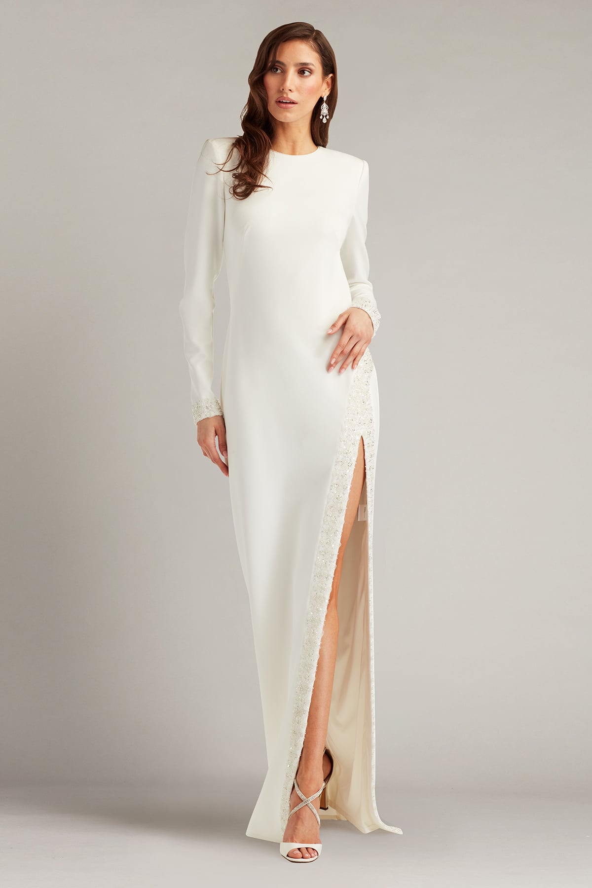 tadashi shoji Geyer Embellished Open Back Gown