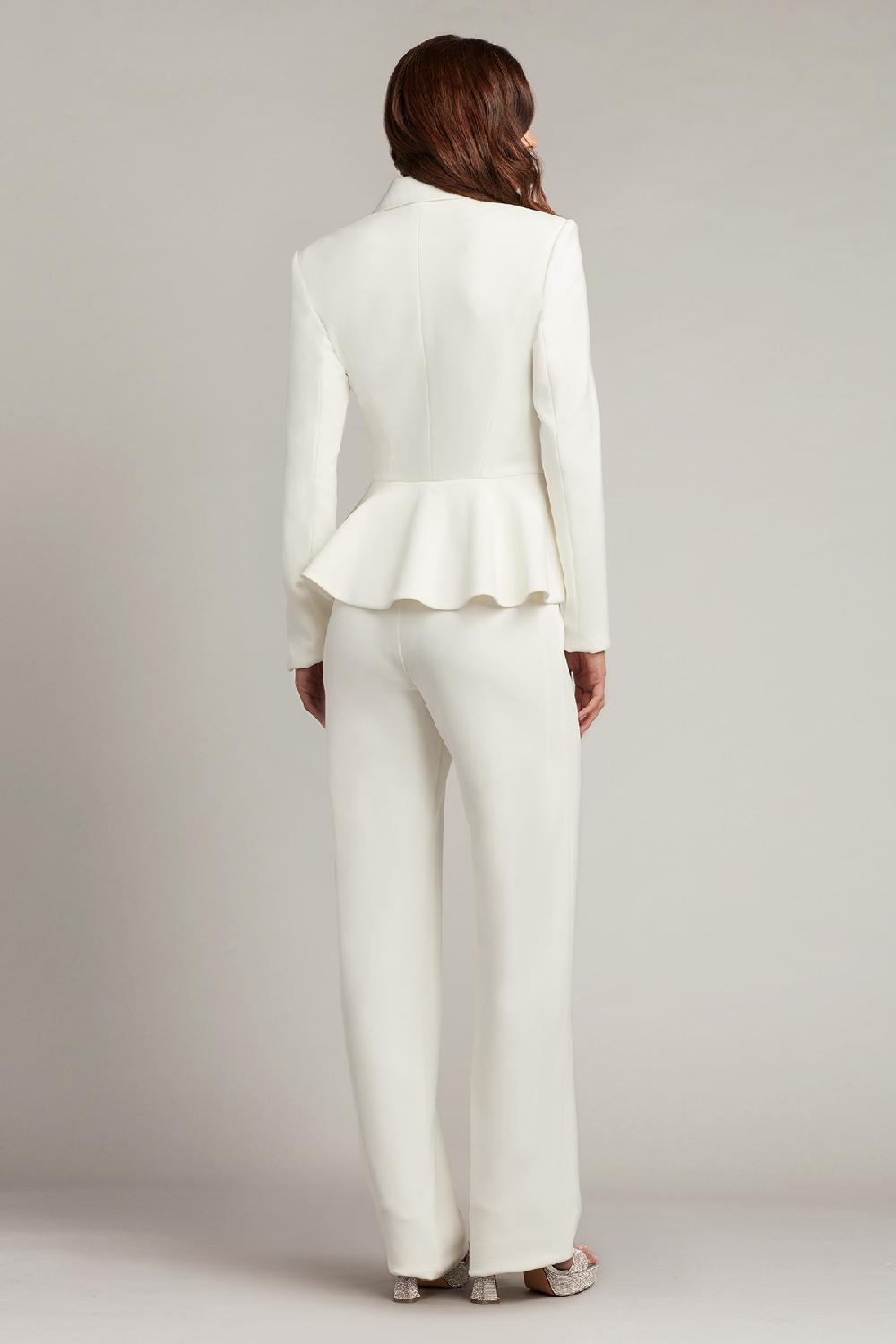 Tadashi Shoji Gilles Peplum Tuxedo Bridal Jumpsuit